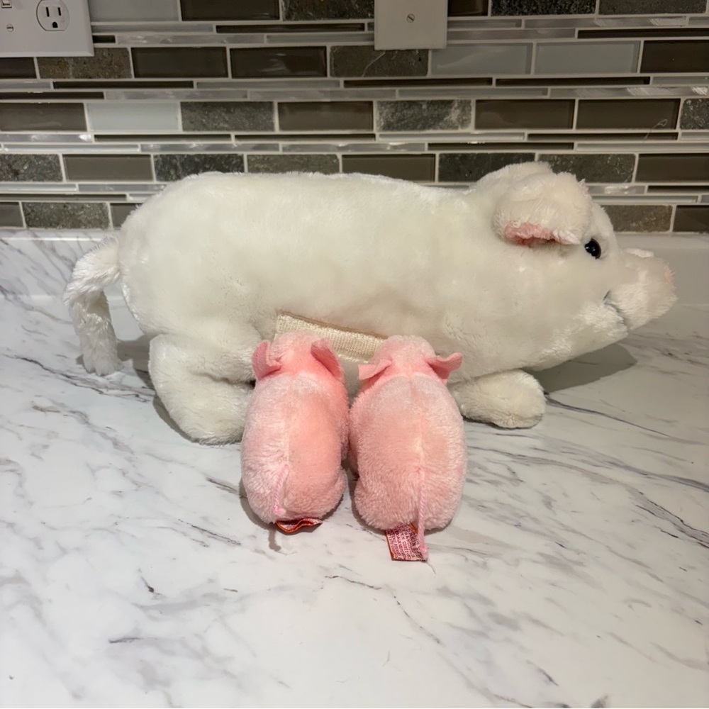 Vintage Dakin pig mother & piglets plush 1980 - Picture 5 of 14